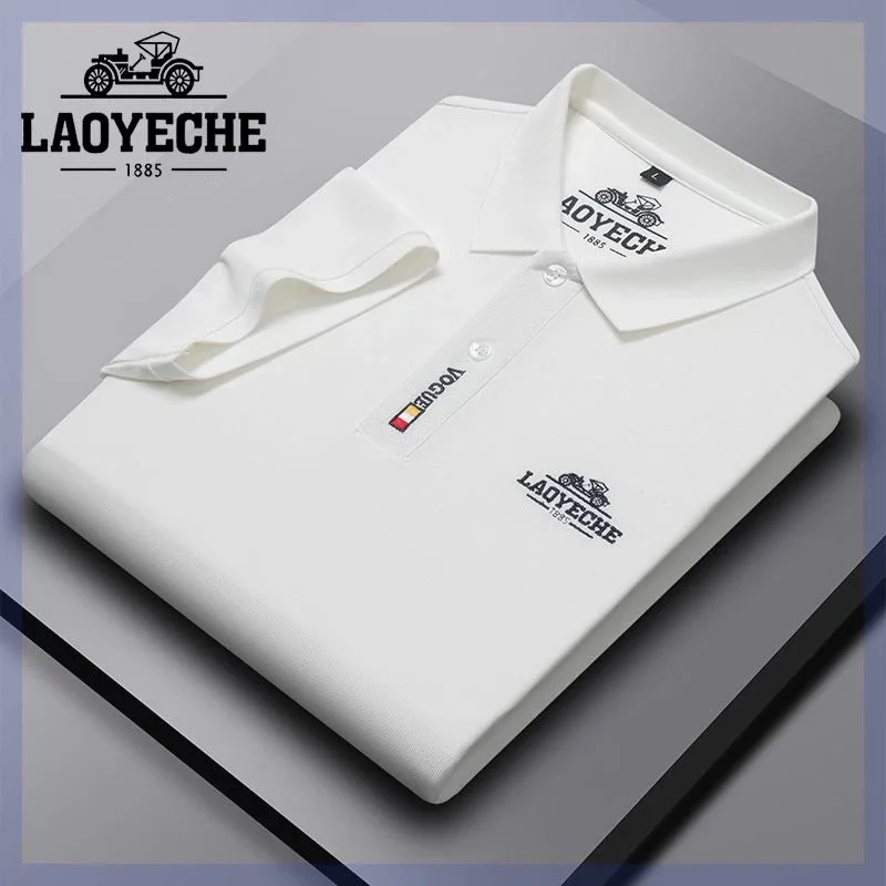 High End Embroidered Vintage Car Polo Shirt, Summer Men\'s Fashion, Business, Leisure, Comfortable and Breathable T-shirt Top