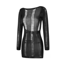 Women Autumn Ripped Knit Dress Long Sleeve Backless Bodycon Mini Dress Summer Fall Club Sexy E-Girl Dresses Female - AliExpress 