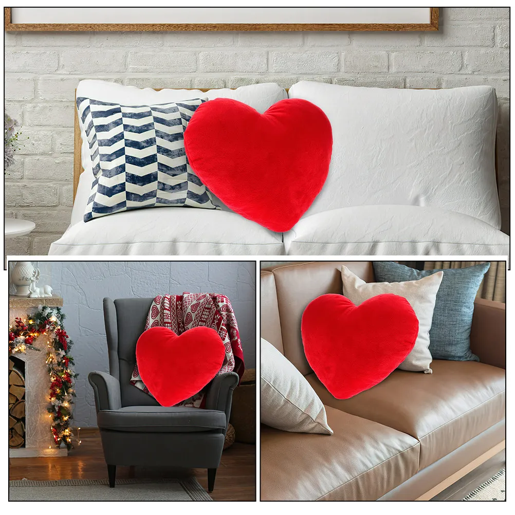 Heart Shaped Throw Pillow – Soft Plush Decorative Cushion for Bedroom, Sofa, Valentine's Day & Wedding Gift