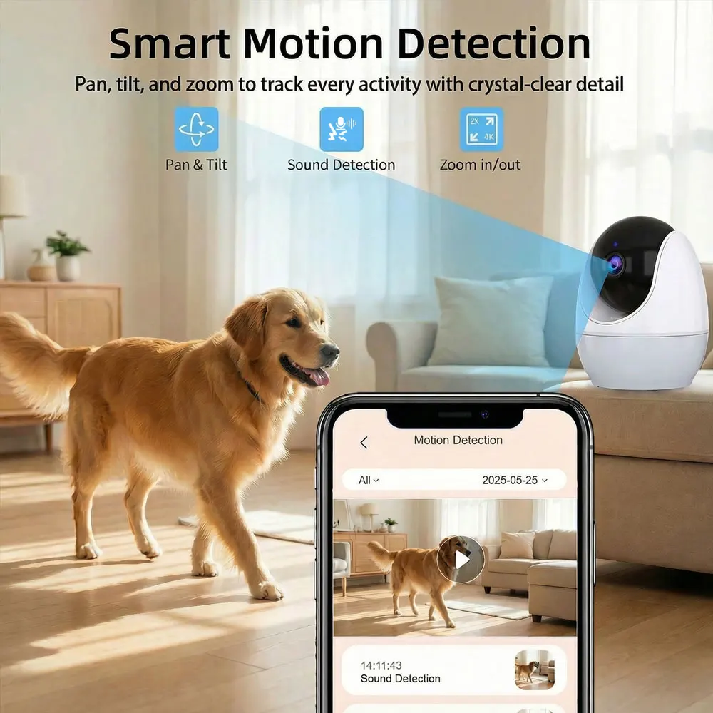 1080P HD Baby Camera Monitor 4.3 Inch Screen Night Vision & Lullabies Sound Detection Baby Monitor With BBM App & Local Control