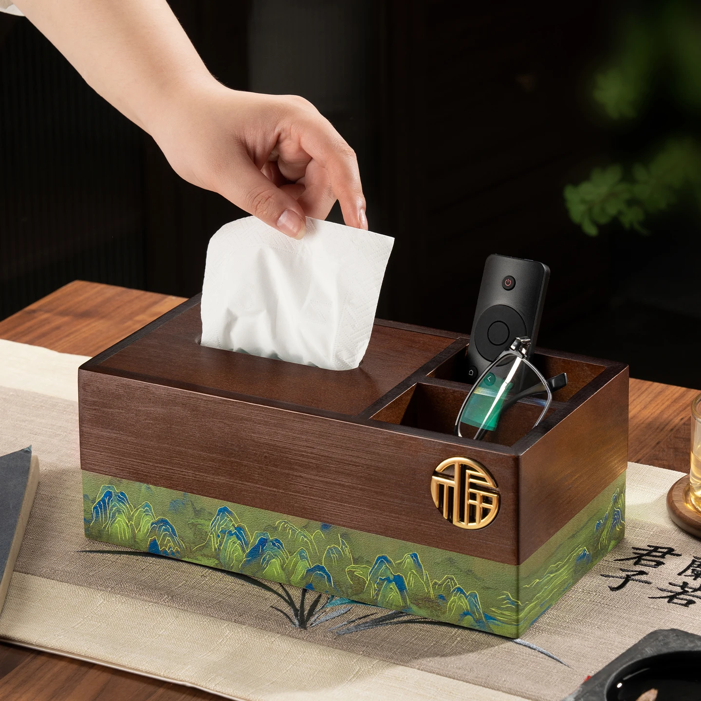 high-end-chinese-style-wooden-tissue-box-remote-control-multi-function-living-room-coffee-table-storage-decorative-tissue-box