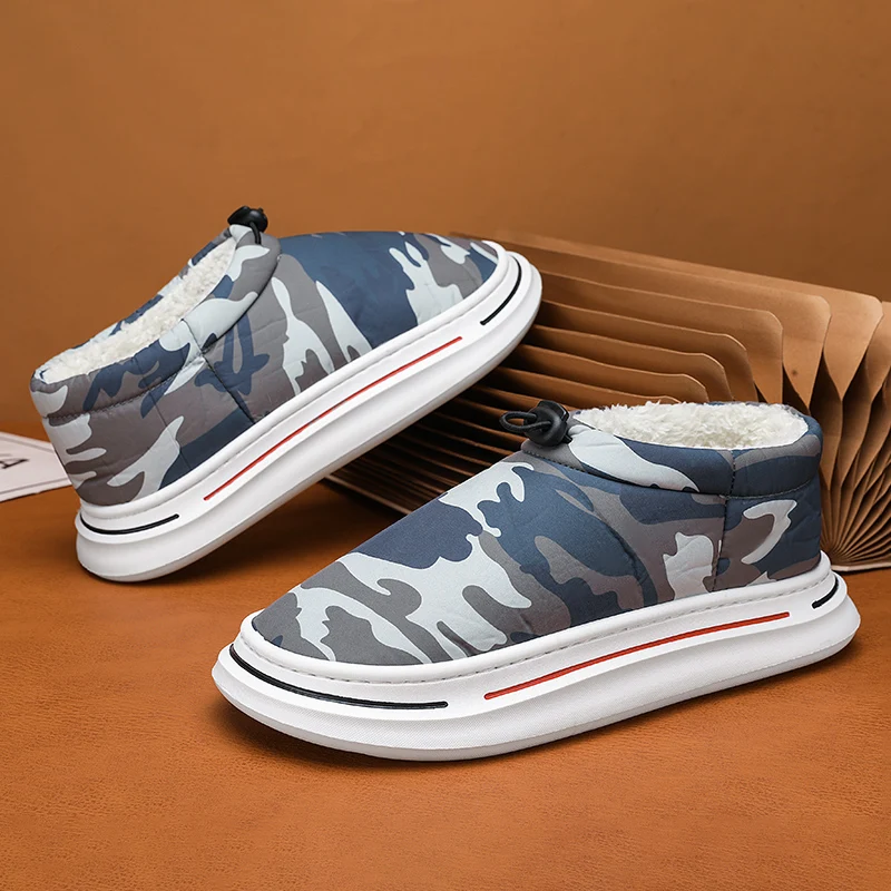 

Fashion Winter Men's Cotton Slippers Wrap Heels Outdoor Indoor Waterproof Casual Warm Shoes House Slippers Male Cotton Shoes