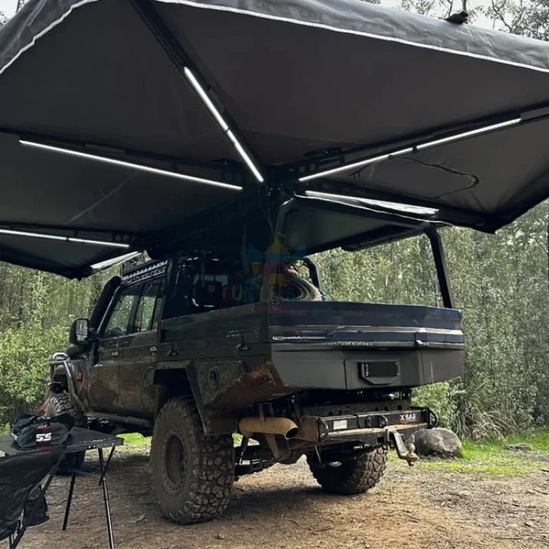 Auto-Dachzelt: Vergleich & Teilen – 4x4 Outdoor-Dachzelt für Camping, Sonnenschutz, 270-Grad ausziehbare Seitenmarkise