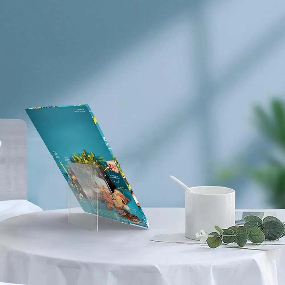 コミックスクールのためのスペース節約ブックスタンド耐久性のあるアクリルブックスタンドセット安定性のある家の装飾スペース節約ホルダー