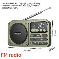 SanSui F22 FM Radio Portable HiFi Card Speakers Digital Multimedia Music Loudspeaker Outdoor Camping Wireless Bocinas Bluetooth