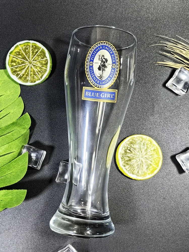 Original Blue Sister Beer Glasses Thickened Large Capacity Transparent Glass Beer Cups Limited Edition Home Use 500ml