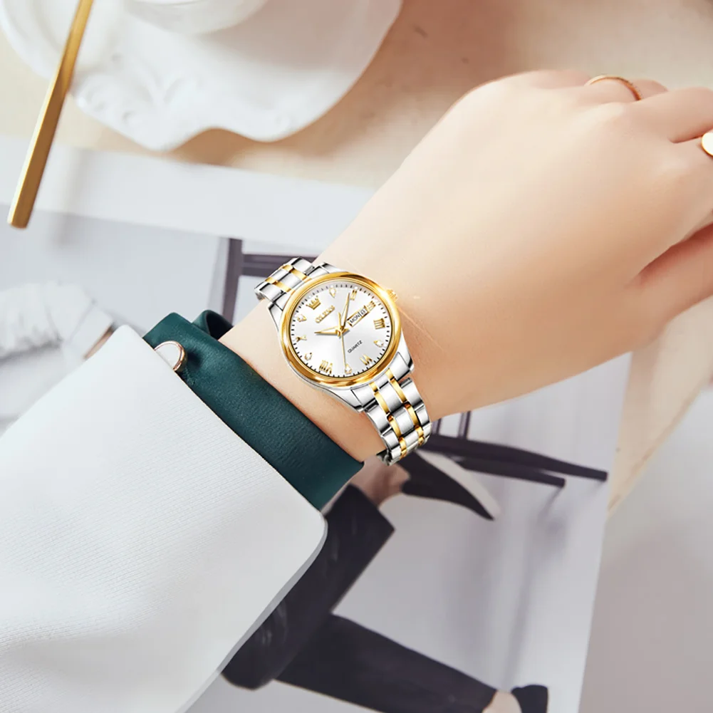 OLEVS New Fashion Women Quartz Watch Waterproof Classic Luxury Brand Lady Watch Stainless Steel Strap Watches