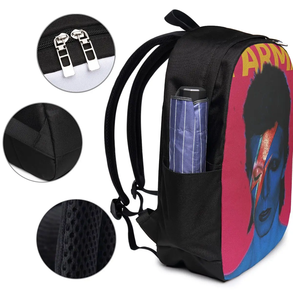 Davids Bowied Backpack Travel Notebook Bag Computer College Student School Bag Laptop Shoulder Bags for Men Women view 4