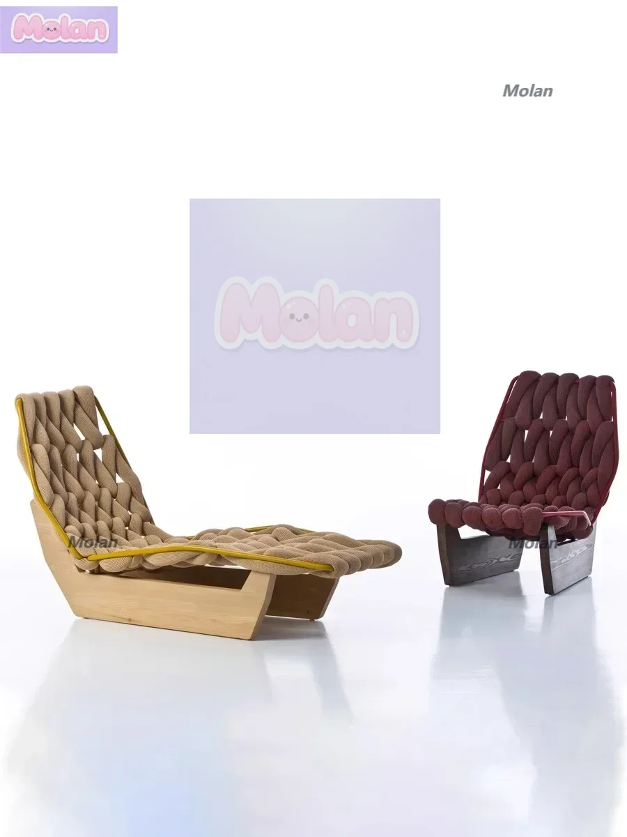 

Balcony small sofa rattan creative outdoor furniture designer art villa reclining bed courtyard open-air garden custom