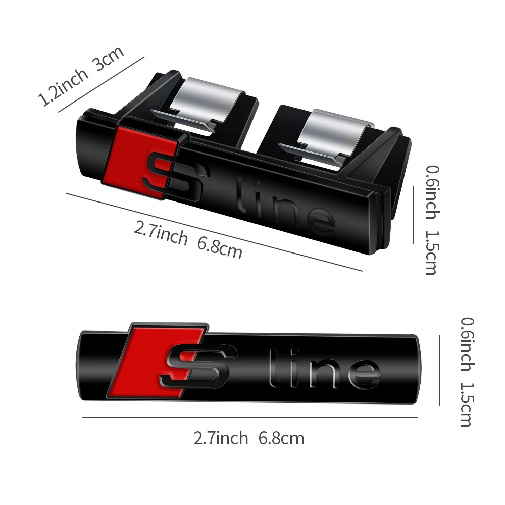 1pc Car Emblem Grill Front Hood Badge Grille Auto stickers For Sline S line A4 B6 B8 S1 S2 S3 S4 S5 S6 A1 A3 A6 Quattro Audi