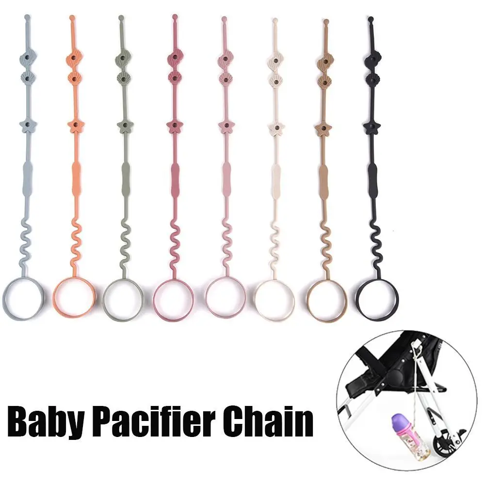 Silicone Baby Pacifier Chain Adjustable Teether Toys Straps Anti-lost Chain Strap Stroller Accessories Pacifier Holder Chain