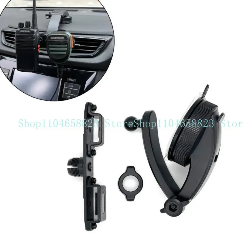 

652F Universal Car & Truck Two Way Radio Holder Secure Suction Cup Mounting Brackets Easy to Install for Handheld Transceivers