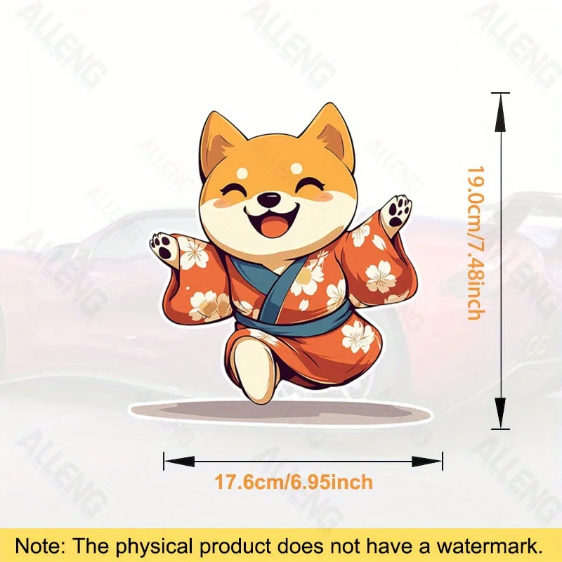 Doodleden Vinyl Stickers Waterproof - Suitable for Cars Bumpers, Laptops, Motorcycles, Windows, Etc. Four Shiba Inu And Clothing
