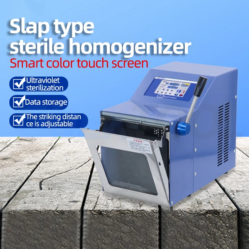 220V Stainless Steel Tapping Aseptic HomogenizerLaboratory Tapping HomogenizerTissue Mashing Dispersion Touch Screen Display