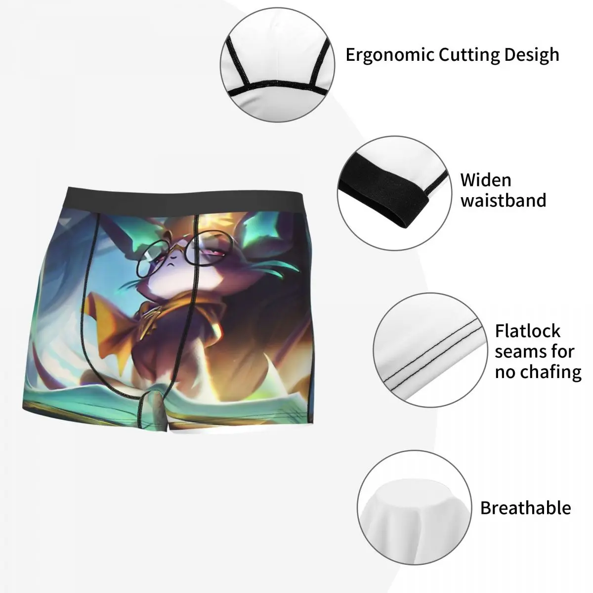 Yuumi Battle Academia Men Boxer Briefs Underwear League of Legends Game Highly Breathable High Quality Gift Idea