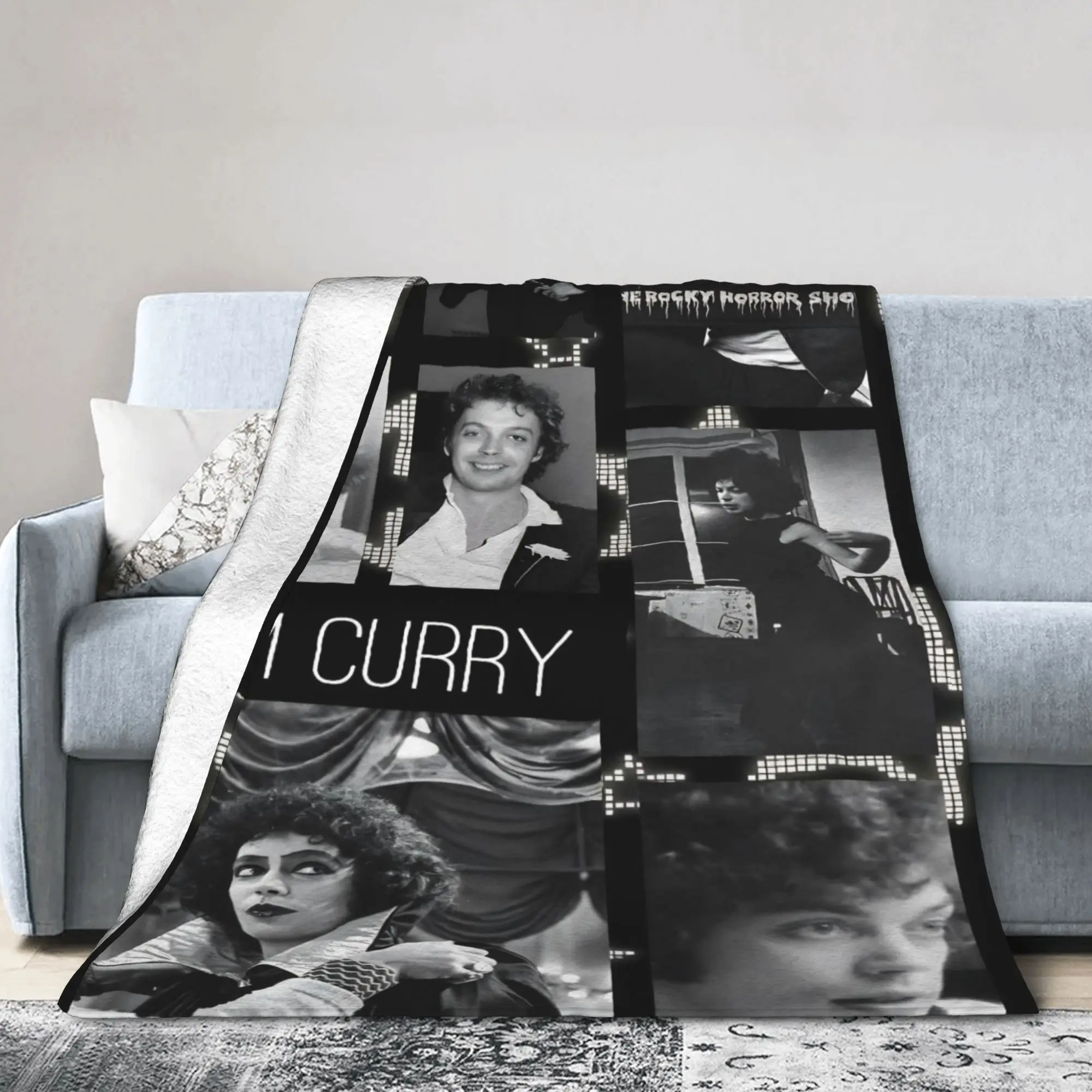 Tim Curry Frank Flannel Throw Blankets The Rocky Horror Picture Show Blanket for Home Outdoor Super Soft Bedding Throws