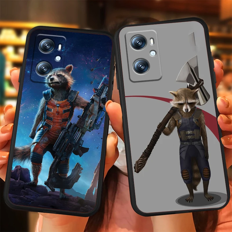 Rocket Raccoon Cool Movie For OPPO Find X6 X5 X3 A54S A5 A94 A16 A53S A57 A74 A72 A98 A78 A96 A9 5G Black Cover Phone Case