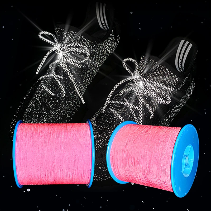 Roadstar 0.5MMX4000M Rose Red Thread Reflective Yarn Ribbon Lines Para Vestuário DIY Costura Artesanato RS-11RT