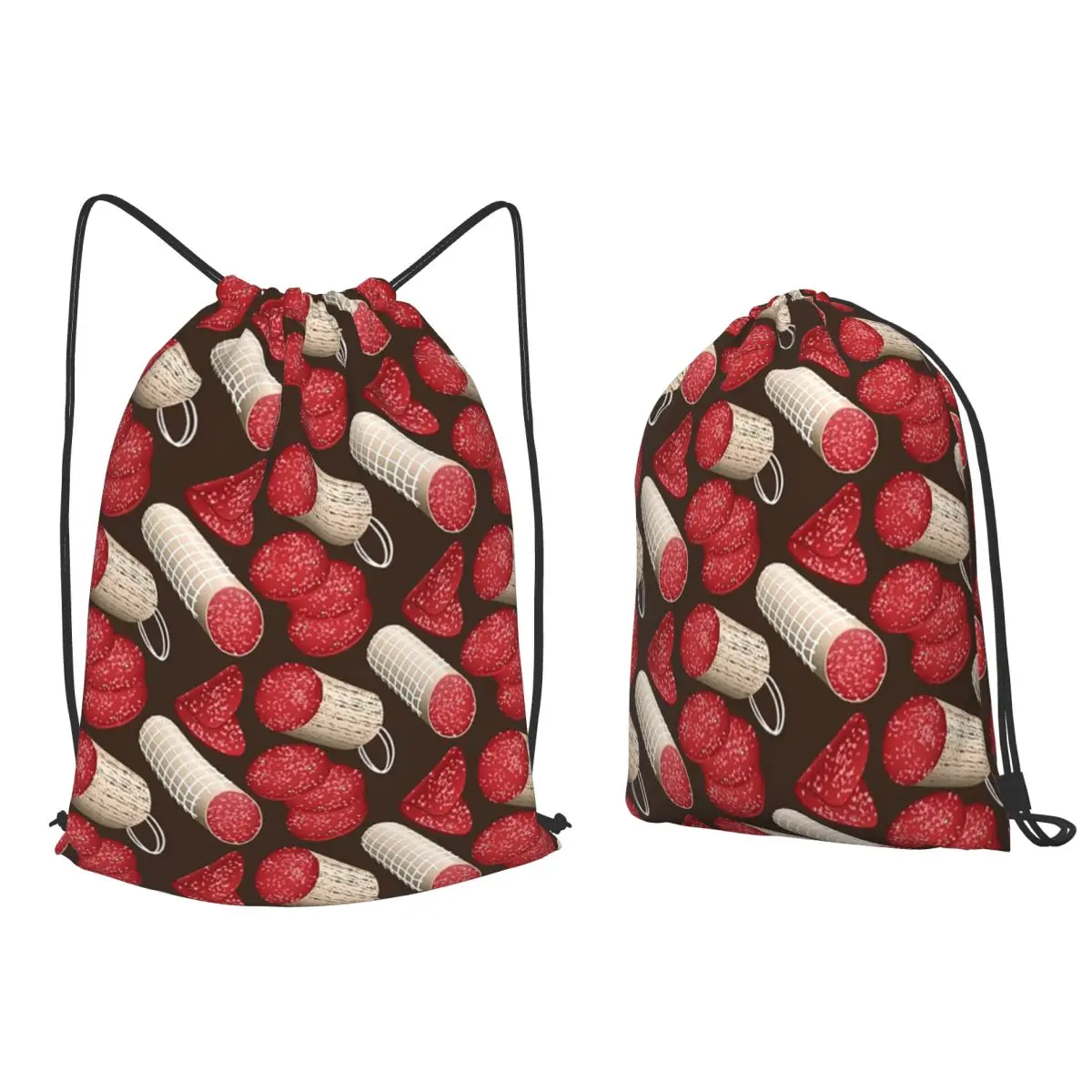 

Salami Time Backpacks Portable Drawstring Bags Shoes Bag Book Bags for Man Woman School