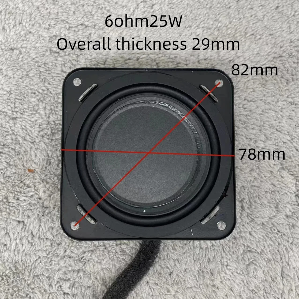 2 قطعة GHXAMP مكبر صوت رفيع للغاية مقاس 3 بوصات، قطر 78 مم، 6 أوم 25 وات، مغناطيس كبير مع محيطي مطاطي مقلوب #6