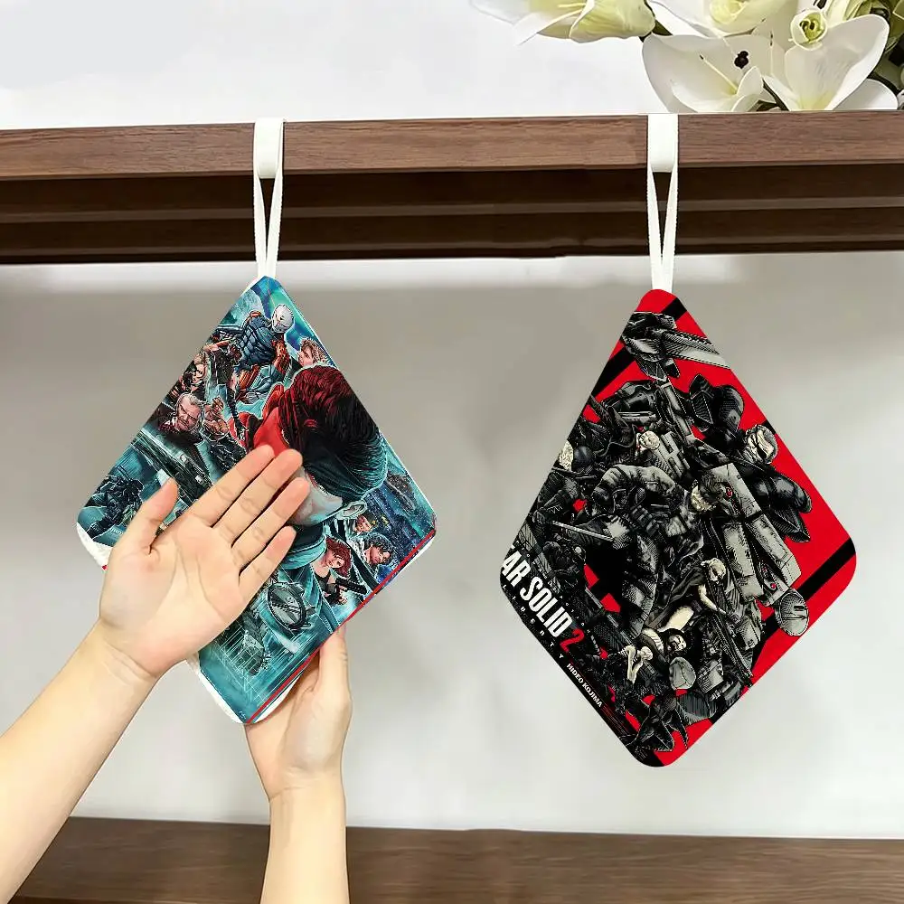 Game M-Metal Gear Solid 2 3 4 Polyester Cotton Hand Wiping Towel, Hanging Towel, Quick Dry for Kitchen Bathroom Daily Supplies