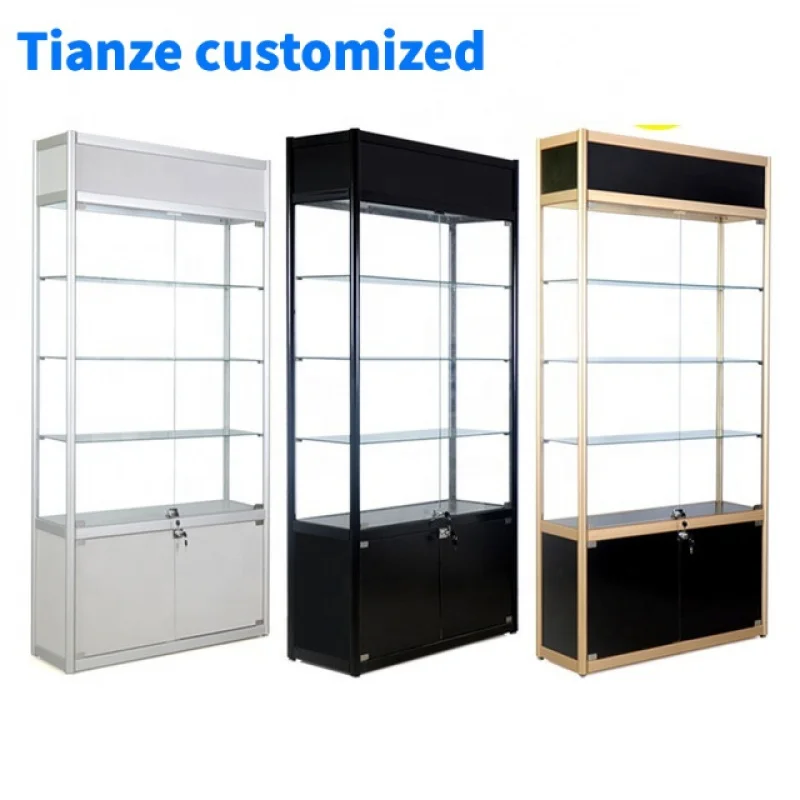 

(customized)Led Light Display Showcase Customized Display Racks and Stands Shop Aluminum Glass Display Cabinet Sale