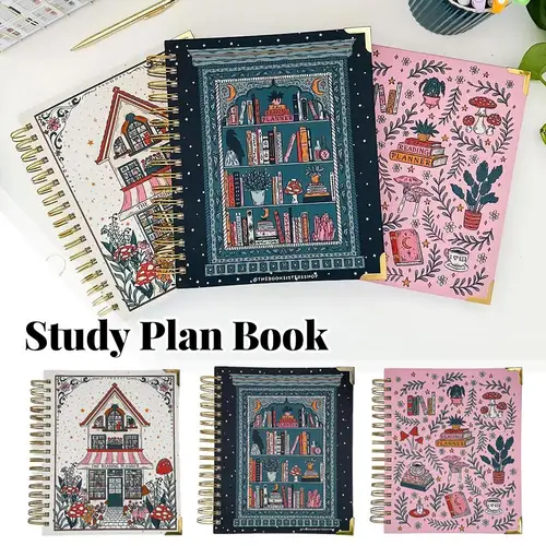 Imagen 2 del producto Planificador de diario de registro de lectura para amantes de los libros, notas de estudio, rastreador, desafío de lectura, configuración de objetivos, diario Personal