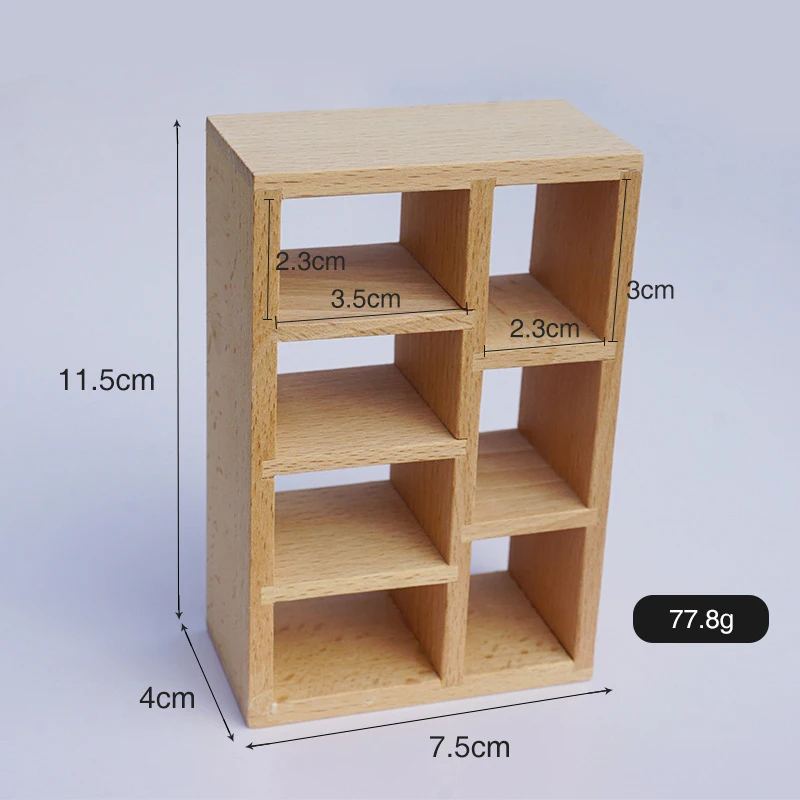 1 Stuks Diy Speelgoed 1/12 Poppenhuis Kast Boekenkast Kleine Houten Meubelen Model Woonkamer Studie Scène Decoratie