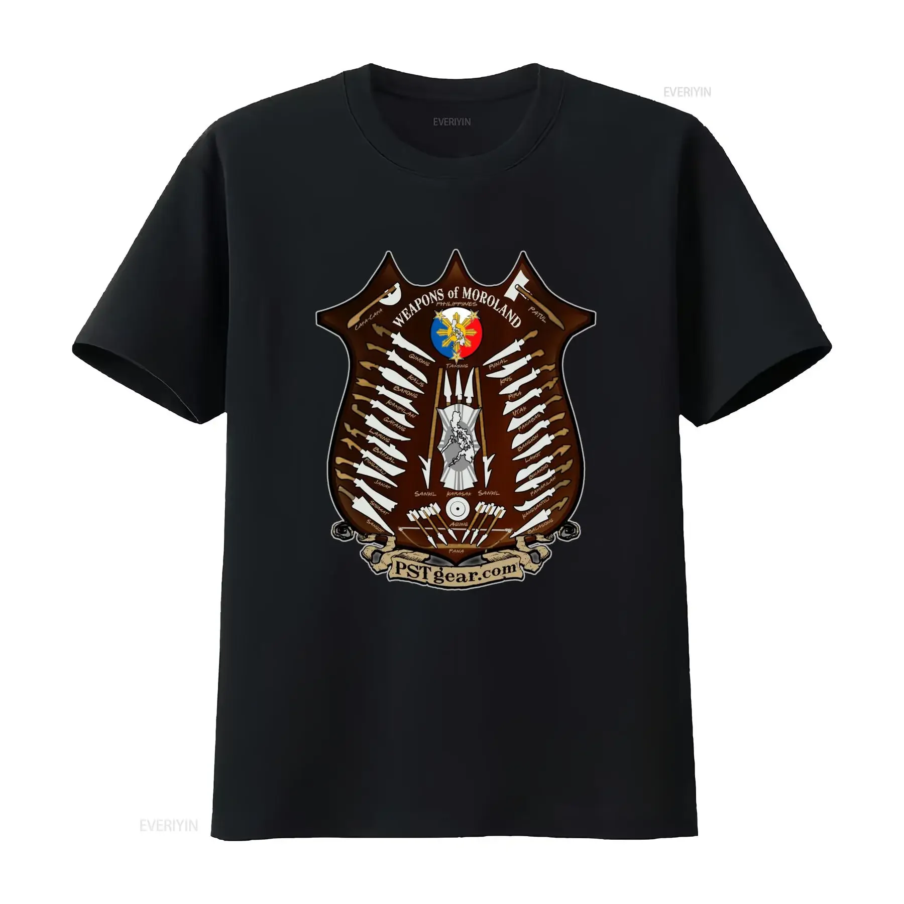 Philippines Filipino Weapons of Moroland Shield 3 Stars and sun T Shirt vintage Washed designer clothes Versatile Soft homme