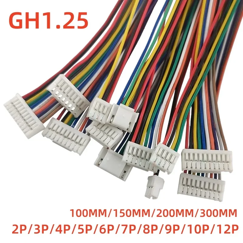 10Pcs GH1.25 2P/3P/4P/5P/6 Pin JST GH Series 1.25 Connector With Wire 10CM/20CM/30CM 1007 28 AWG 1.25MM