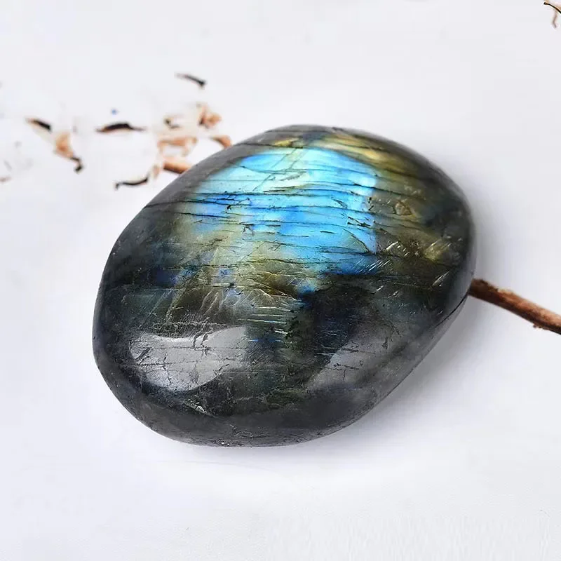 100% Natural Madagascar Labradorite Stone Crystal  Crafts Home Decoration Quartz Stone Gift Decoration 1pcs