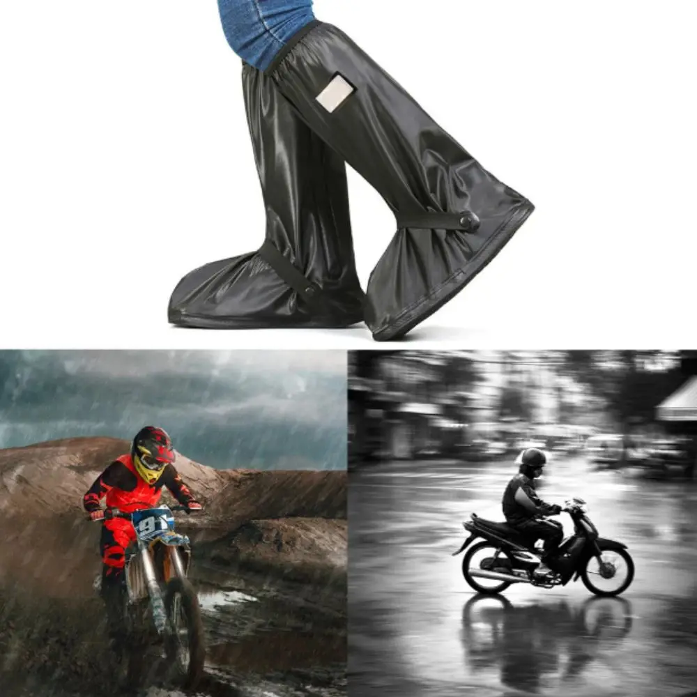 

Women's High Tube Rain Boots 42cm Tall Thick Waterproof Shoe Protector Wear-Resistant Non-Slip Rain Shoe Covers Outdoor Use