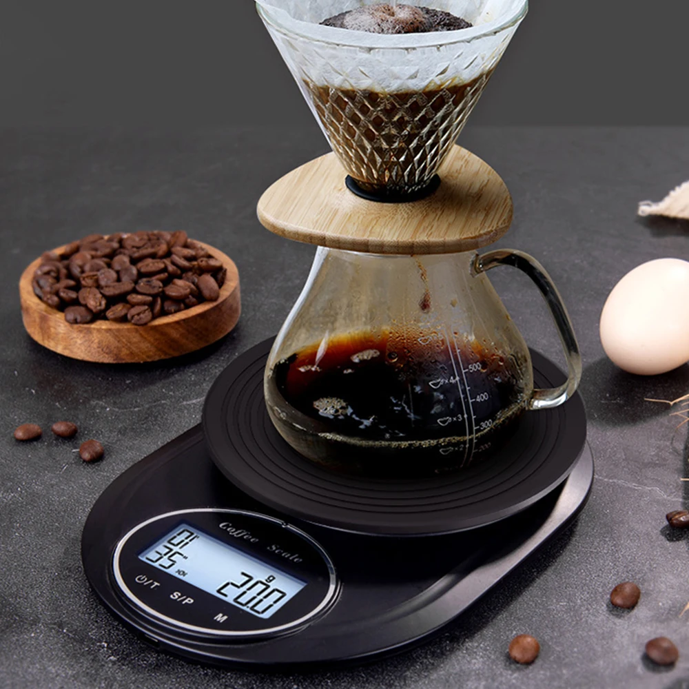 

Coffee Scale Multifunctional Food Scale with Timer 2kg/3kg 0.1g Electronic Digital Scales Kitchen Scale LCD Digital