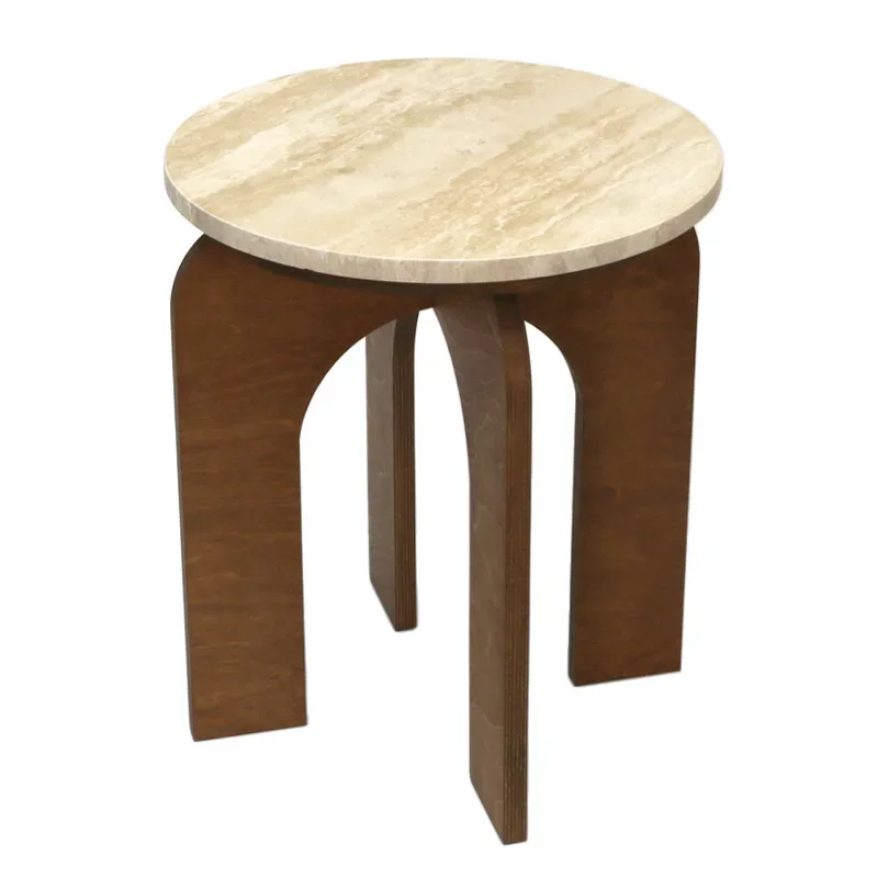 Moderno, natural, travertino, mesa de centro, hogar, salón, sofá, minimalista, madera maciza