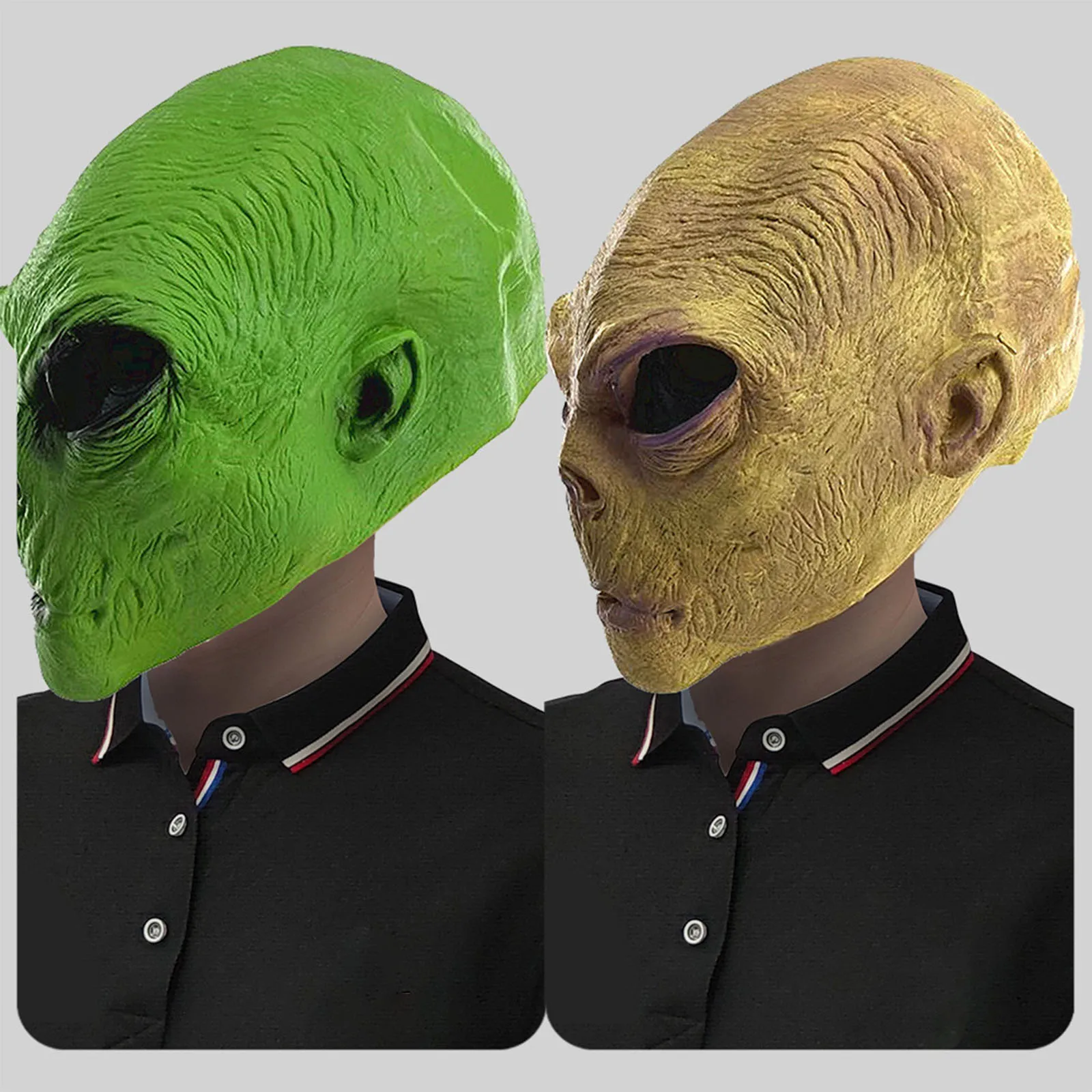 Ensemble de masques extraterrestres de qualité professionnelle, avec conception réaliste en Latex et gants assortis pour enfants et adultes, fêtes costumées d'halloween