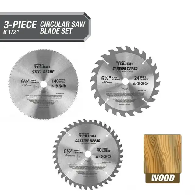 

Hyper Tough 3-Piece 6-1/2-inch Circular Saw Blade Set