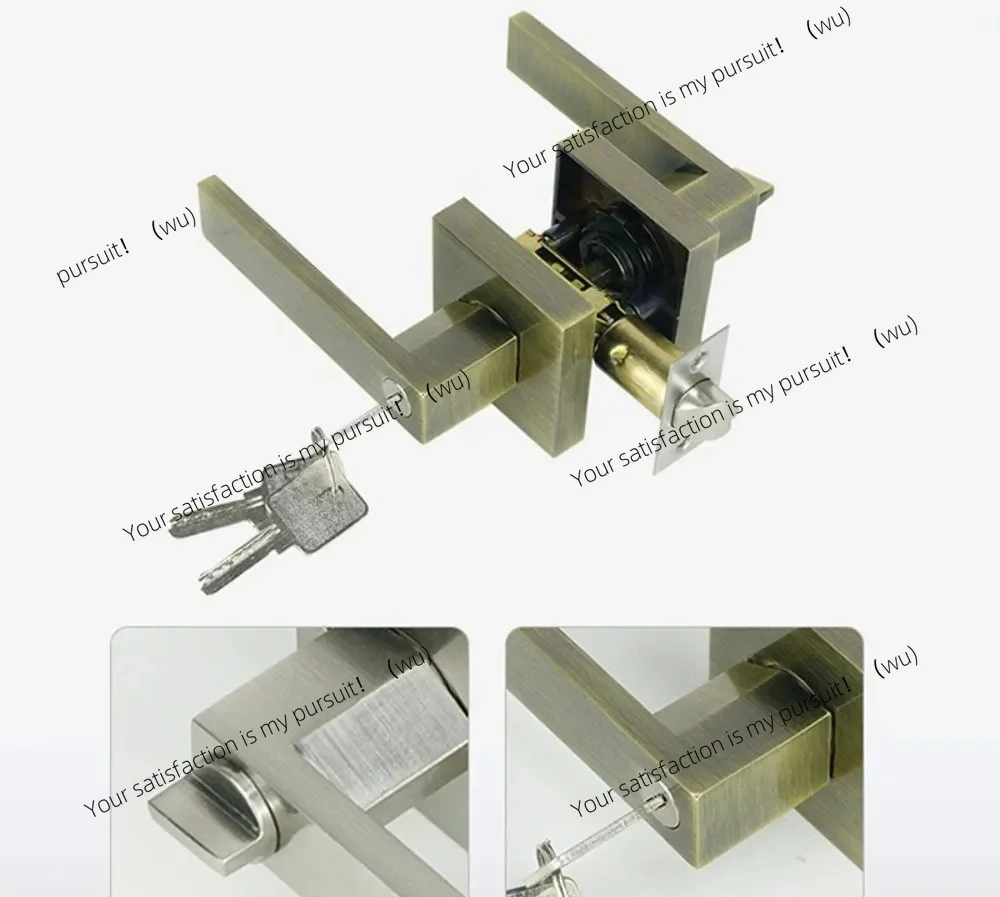 For Internal Door Handle Lock with Lock Bathroom Bedroom Door Door Lock Handles Set Aluminum Alloy Cylinder/Latch
