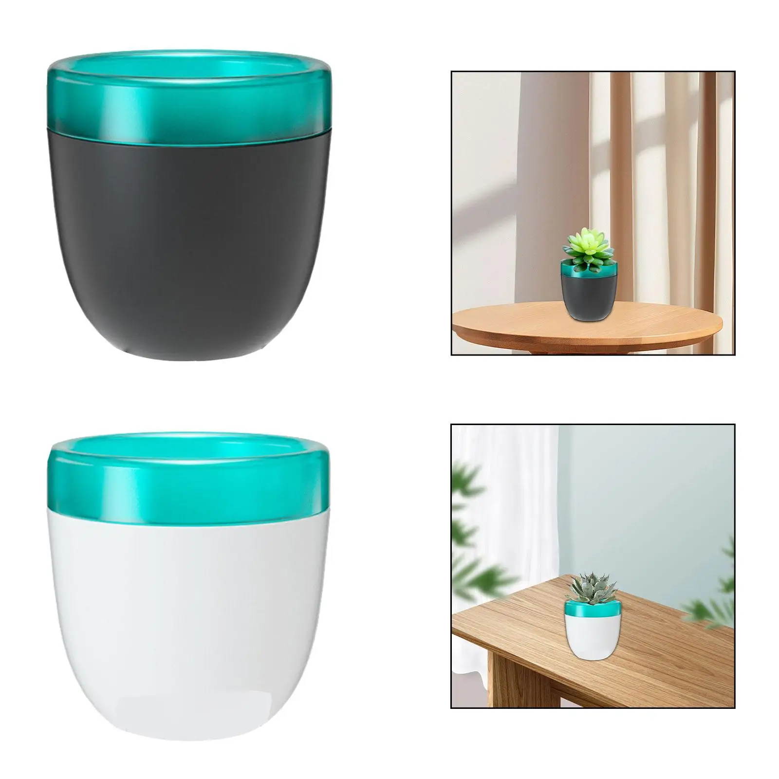 Self Watering Pot 5 inch with Drainage Hole for Indoor Plants Decoration Plant Containers for Desk Home Office Garden Kitchen