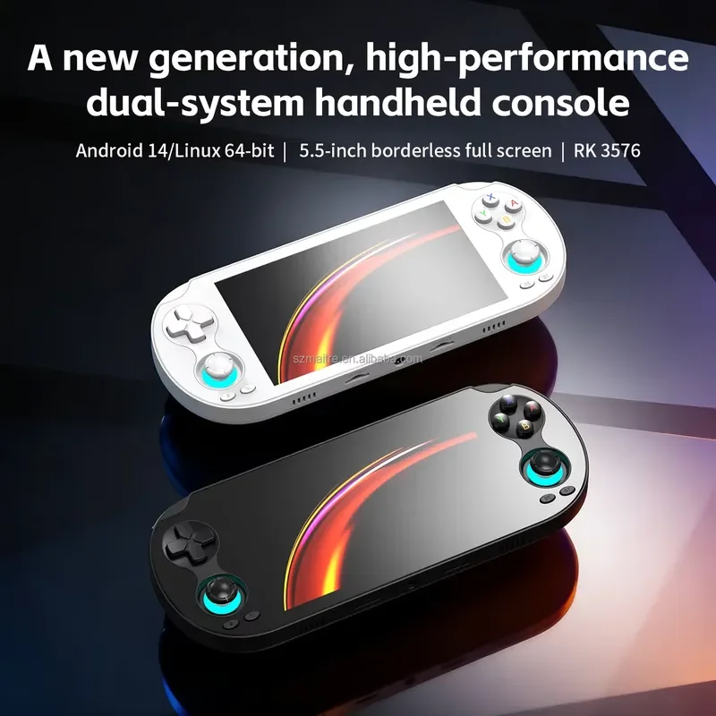 【CHIMU HOME】 5.5 inch touchscreen handheld game console with Linux and Android 14 dual OS RK3576 processor portable gaming view 6
