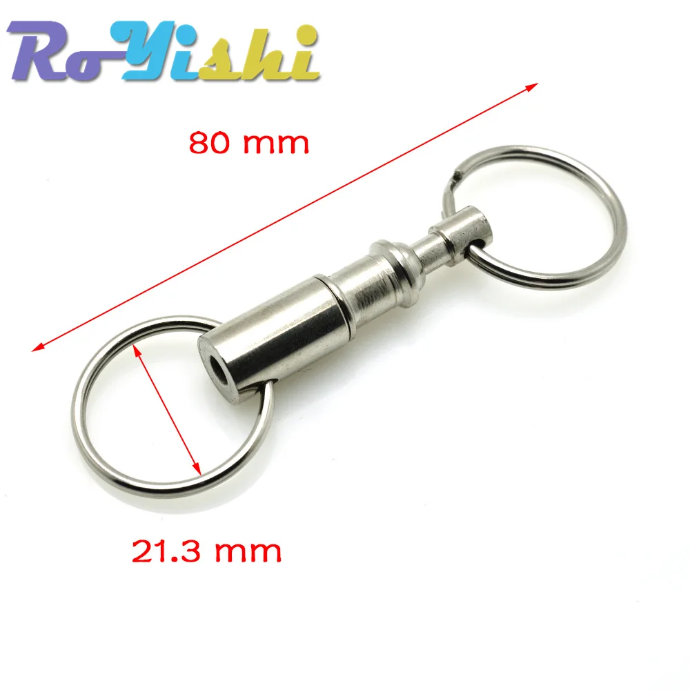 Removable Keyring Quick Release Keychain Dual Detachable Key Ring Snap Lock Holder Steel Pull-Apart Key Rings