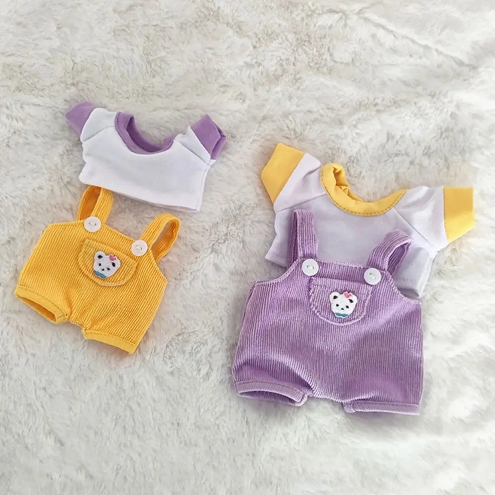 15cm/20cm Puppen kleidung lässig T-Shirt Overalls Jeans Outfit Baumwoll puppe Overalls Anzug trägt Puppen Kleidung Accessoires – Detail 14