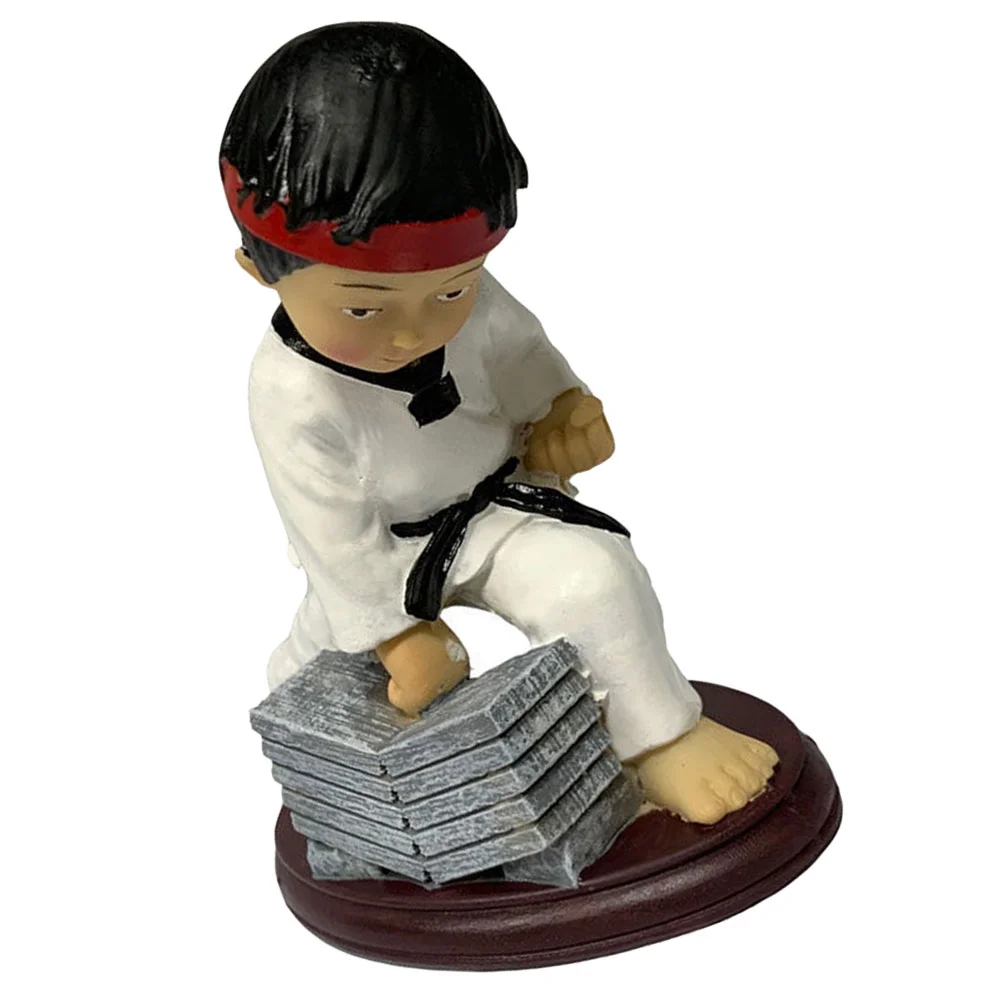 Taekwondo Boy Decor Resin Ornament Boys Sculpture Accessories Cake Figure Figurine Adornment