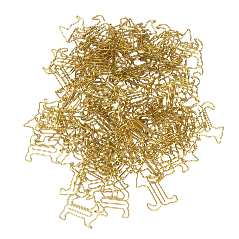 

100Pcs Dog Shape Paper Clips with Storage Box 32*20mm Dog Shape Paper Clips Wide Application Mini Size Bookmark Paper Clips