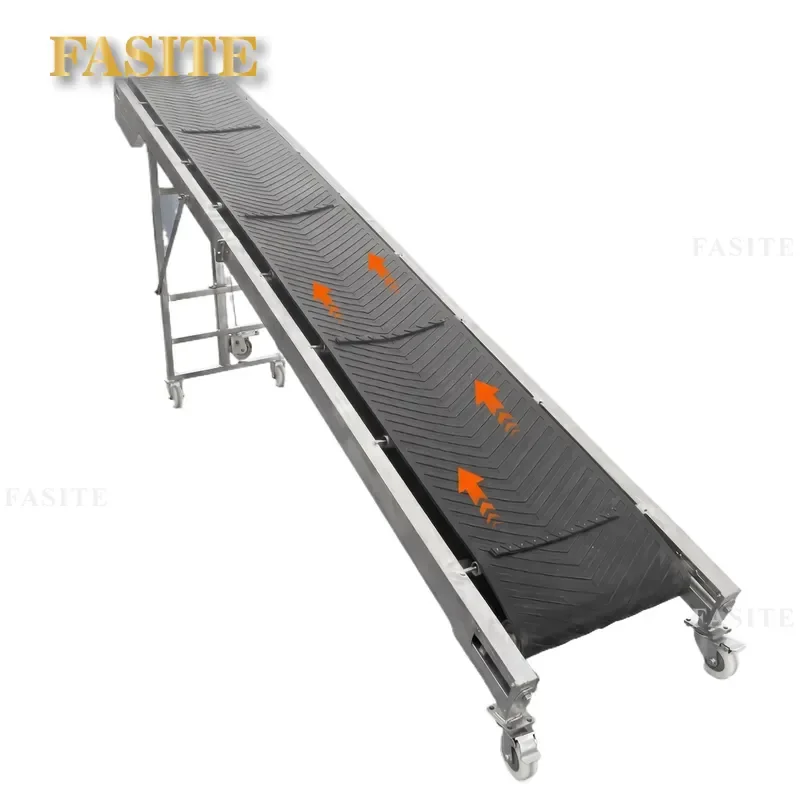 For Small Belt Conveyor Loading Unloading Corn Climbing Non-slip Wear-resistant Herringbone Pattern Portable Grain Transport