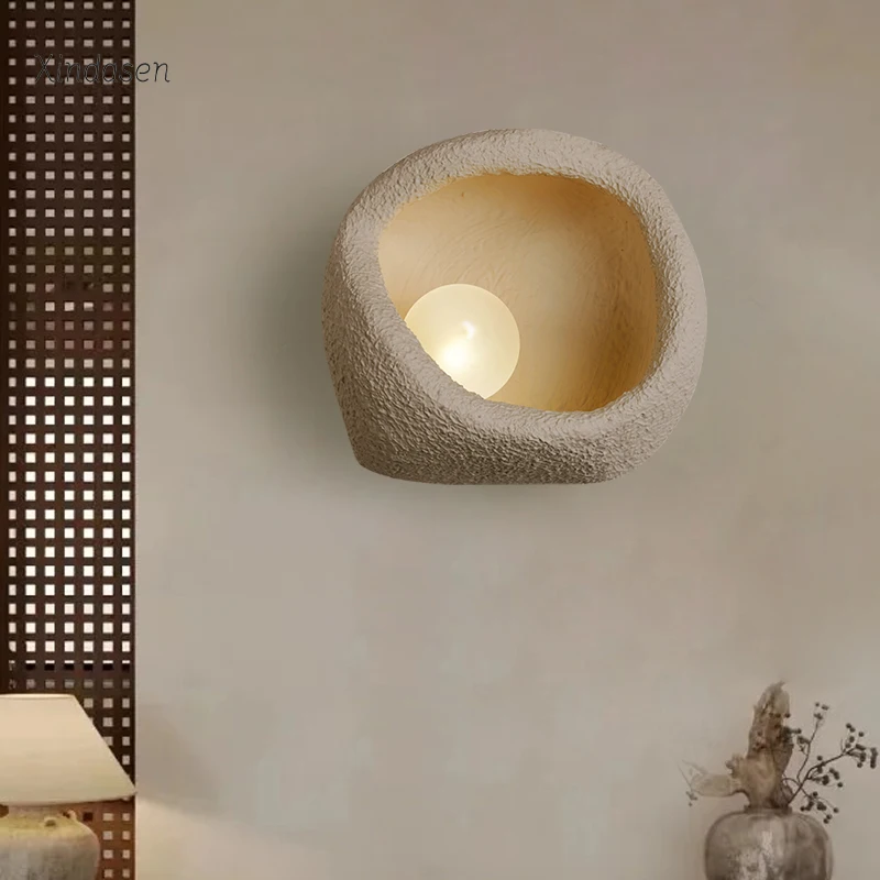 

Nordic Wabi Sabi Led E27 Настенный светильник Спальня Лестница Декор гостиной Креативный каменный внутренний настенный светильник Прикроватные бра Свет настроения