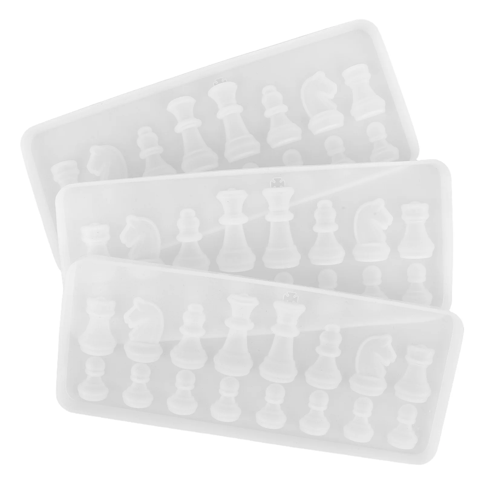 

3Pcs International Chess Silicone Mold Flexible Durable Epoxy Resin Clay Casting Molds DIY Crafts Jewelry Chess Board Decor