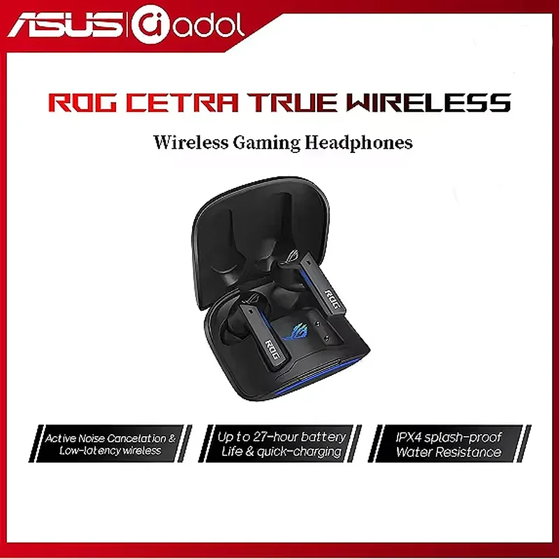 ASUS ROG Cetra True Wireless white (Wireless), gaming headset, White ASUS ROG Cetra True Wireless Moonlight White