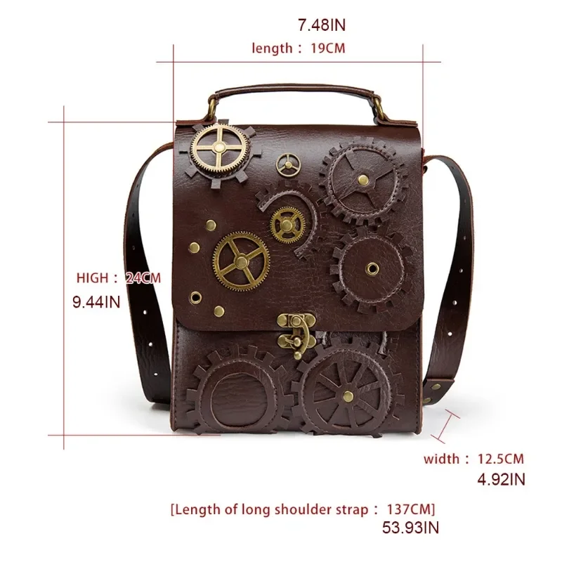 Retro Steampunk Women Shoulder Bags Vintage Clock Money Clutch Handbag Daily Ladies Casual Crossbody Purse Fashion Personality A