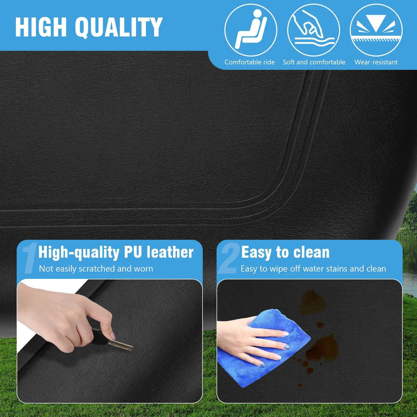 

Golf Cart Front Cushion Set 102076601 102076602 Front Seat Soft Comfortable Cushion Replacement for Club Car DS 2000.5-up Models