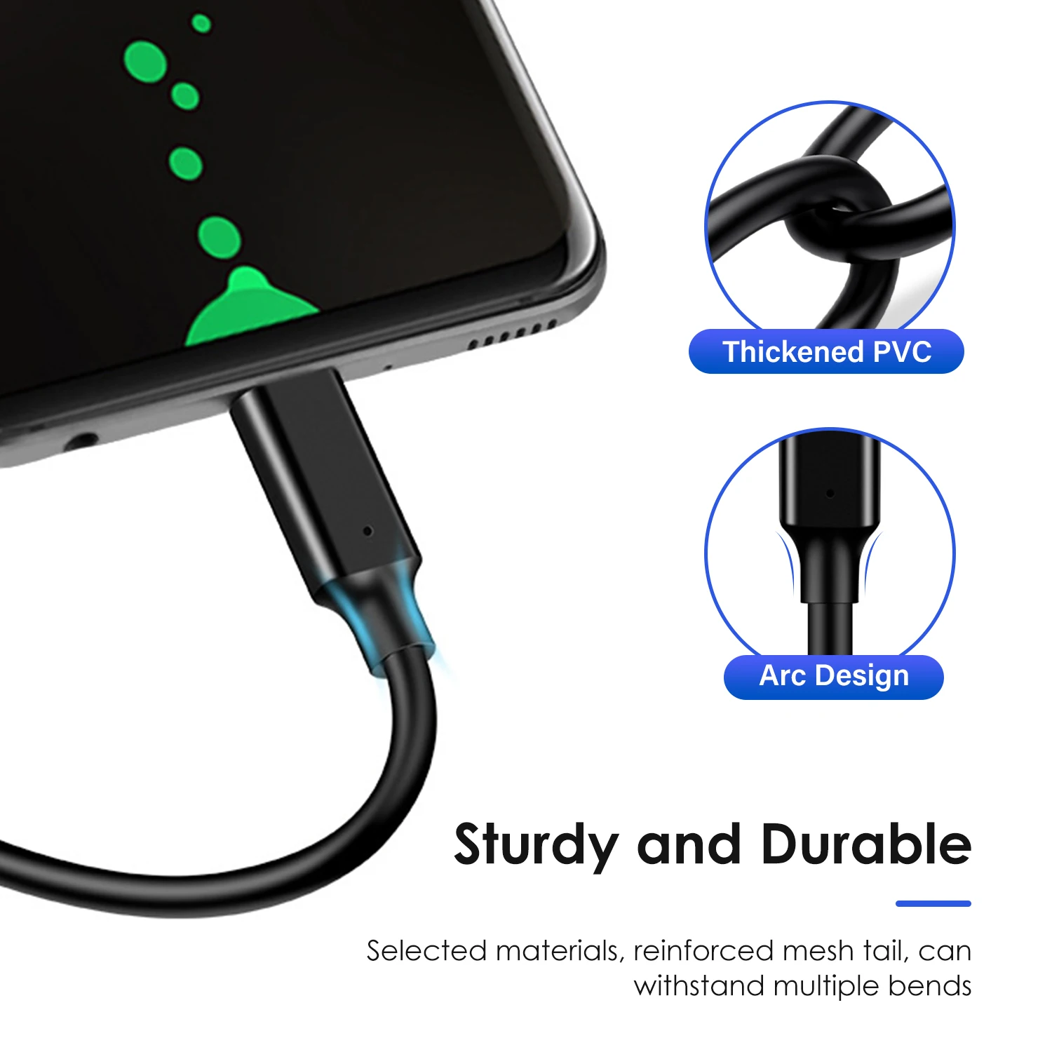 كابل USB 3.2 Gen 2 من النوع C بسرعة 10 جيجابت في الثانية لهواتف iPhone 15 16 17 Pro Max MacBook iPad Samsung 3A شحن سريع من A إلى C سلك بيانات 1 متر 2 متر 3 متر 5 متر